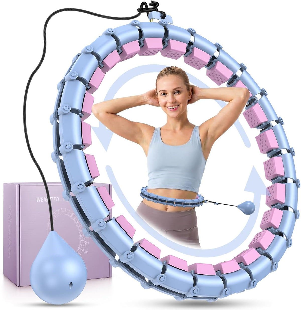 Weighted Infinity Fitness Detachable Hoop Silent 47 Inch, 24 Knots