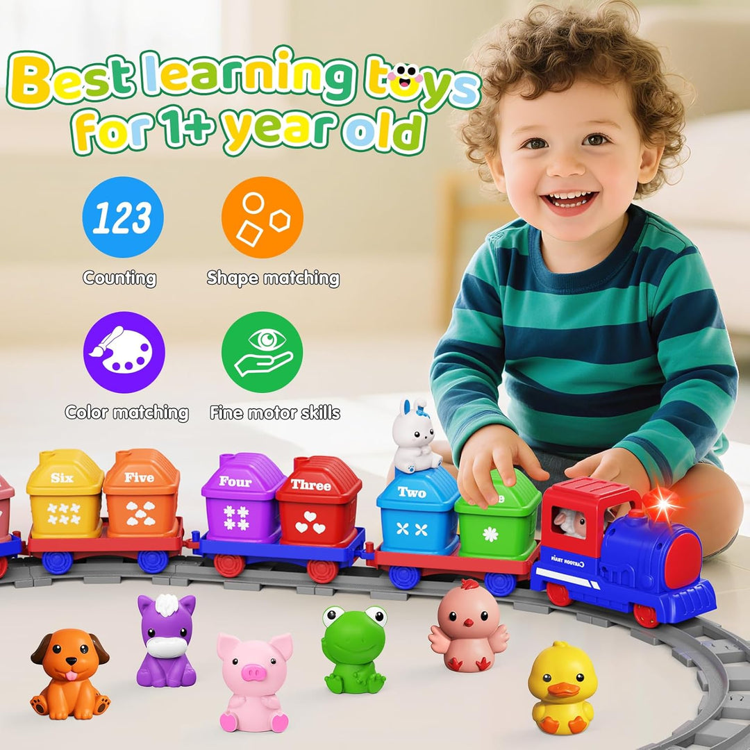 Juego de tren para niños pequeños de 2 a 4 años, juguetes para niño...
