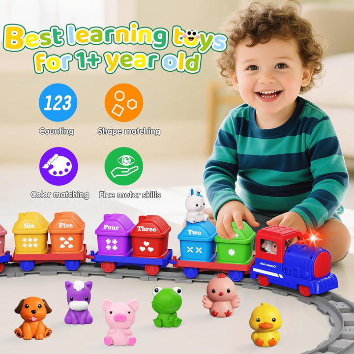 Juego de tren para niños pequeños de 2 a 4 años, juguetes para niño...