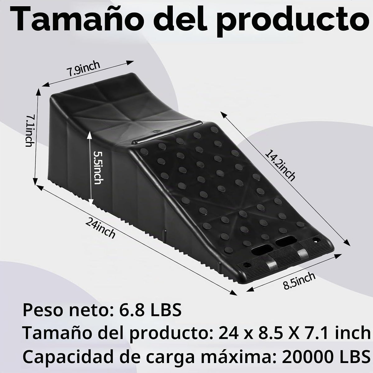 Rampa de rueda en tándem de 2 piezas, rampa de servicio portátil para automóvil, 5.5 pulgadas, elevación de neumáticos de remolque, rampa plana para neumáticos de rutina, para reparaciones de reemplazo de neumáticos de rutina