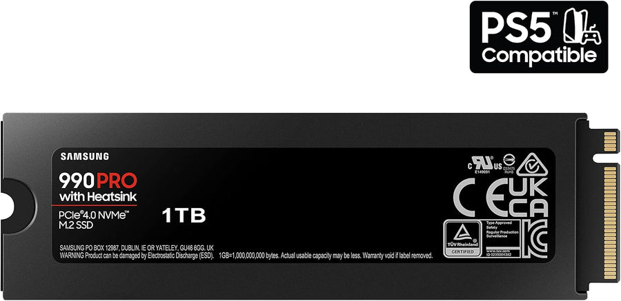 Samsung 990 PRO SSD con disipador de calor 1TB, NVMe M.2, velocidad...
