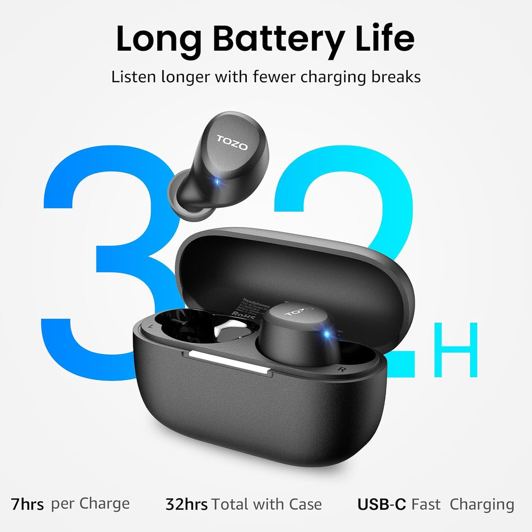 TOZO Auriculares inalámbricos A1 Bluetooth 5.3 de peso ligero en el...