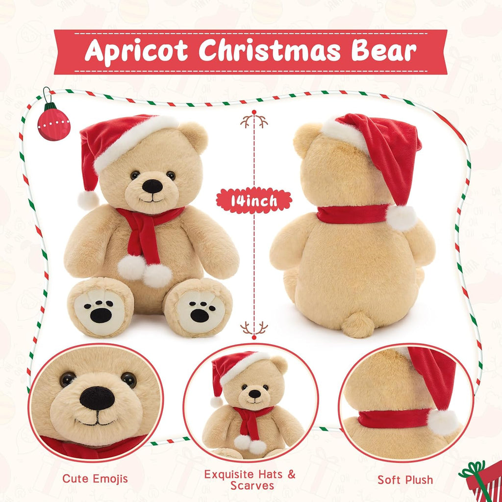 Tezituor - Oso de peluche de Navidad, 18 pulgadas, gran oso de Navidad