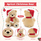 Tezituor - Oso de peluche de Navidad, 18 pulgadas, gran oso de Navidad