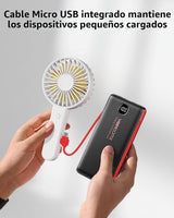 Cargador portátil de batería con cables integrados y enchufe de par...