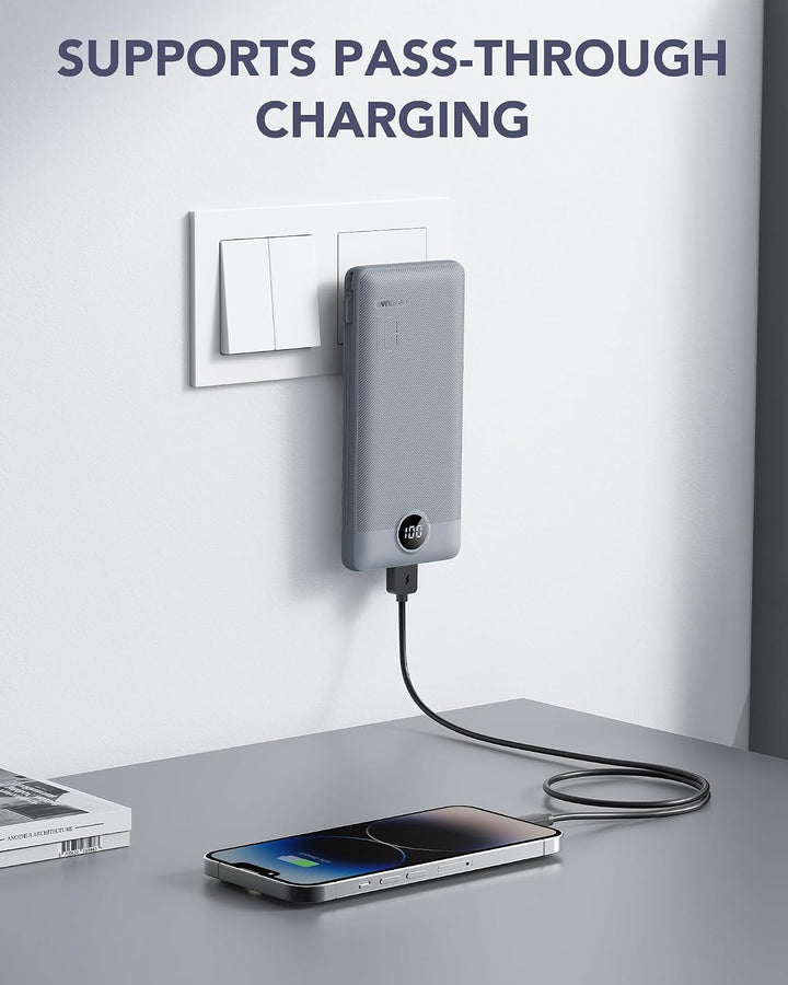 VRURC Cargador portátil con cables integrados y enchufe de pared AC...