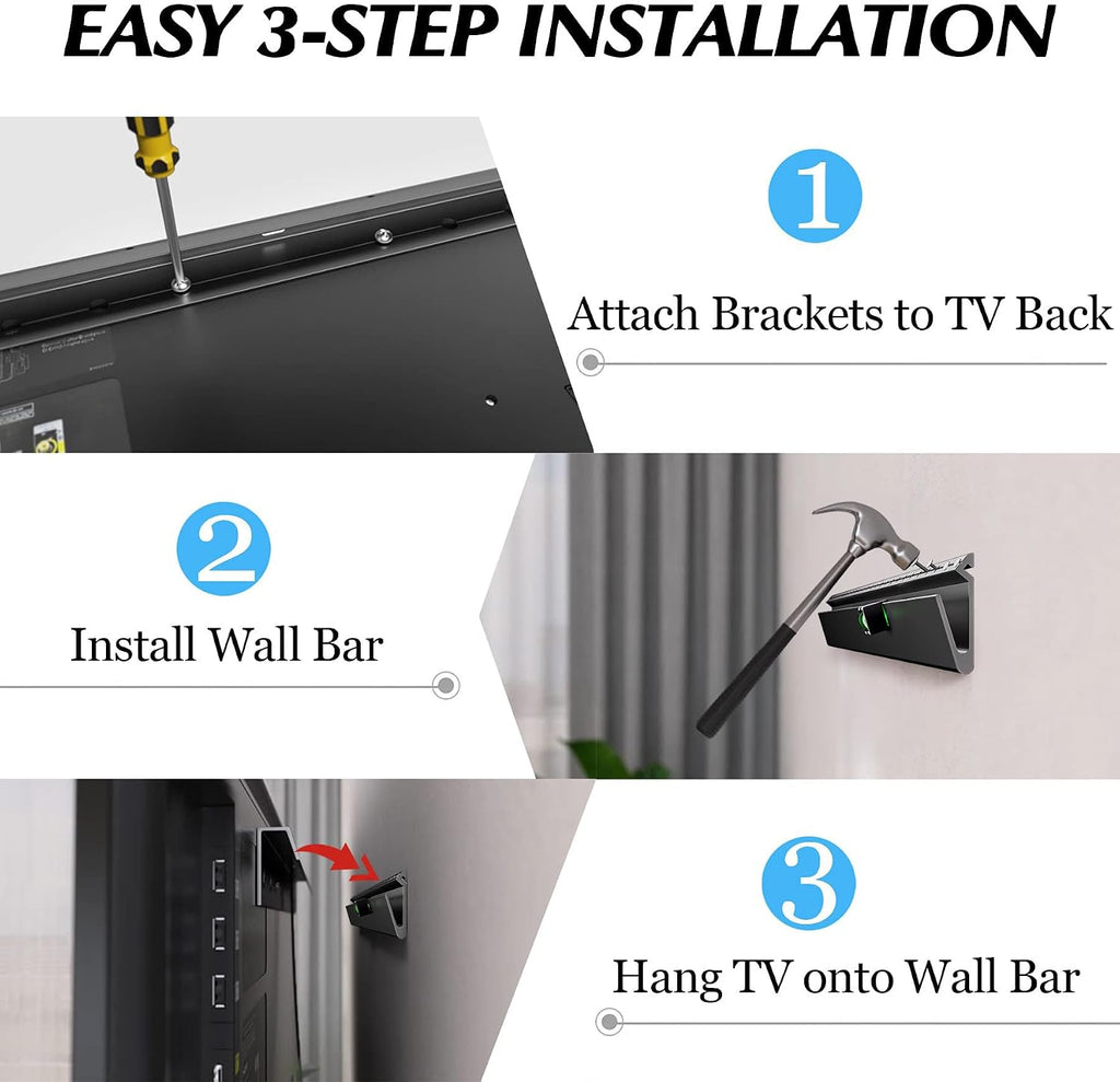 Soporte de pared para TV de 32 a 75 pulgadas, soporta hasta 150