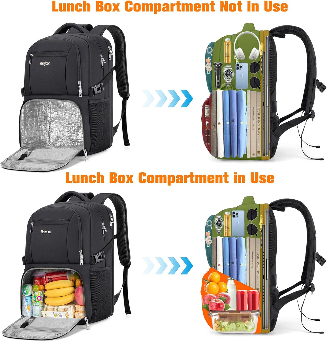 Velaybor Mochila de almuerzo aislada para laptop de 17 pulgadas, mo...