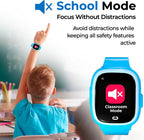 Reloj para niños con rastreador GPS, llamadas bidireccionales, Azul