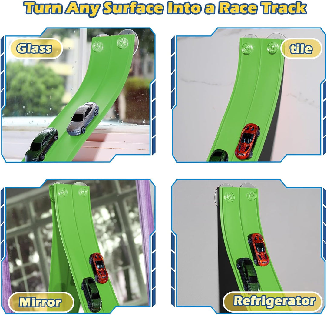Pista de Carreras Flexible Mejorada Pistas Flexibles para Niños de...