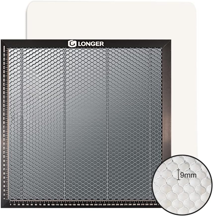 Cama láser de panal de abeja Longer, kit de mesa de trabajo de panal – Perfecto para grabadores, proporciona una rápida disipación del calor y protección del escritorio, compatible con la mayoría de
