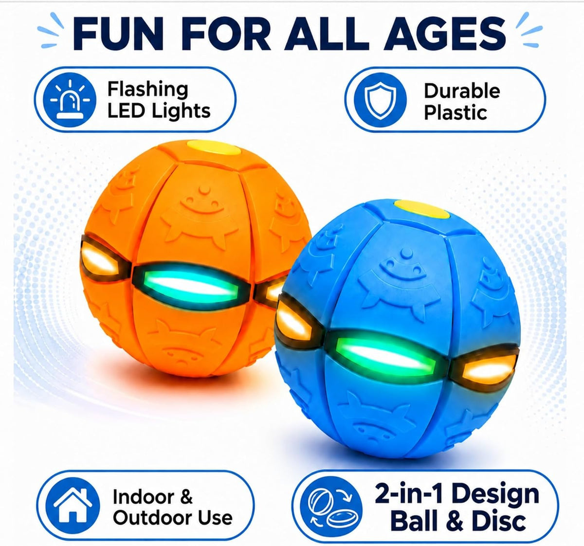 Paquete de 2 bolas mágicas emergentes con luces LED, juguete mágico para