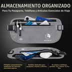 VENTURE 4TH Cinturón de dinero de viaje, RFID Bloqueo Titular de pasaporte - Plata