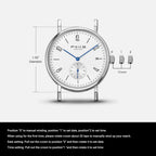 FEICE Relojes para hombre Bauhaus Design Reloj automático impermeable cristal de zafiro analógico relojes mecánicos para hombres mujeres unisex -FM201, Negro_d, Mecánico, reloj automático