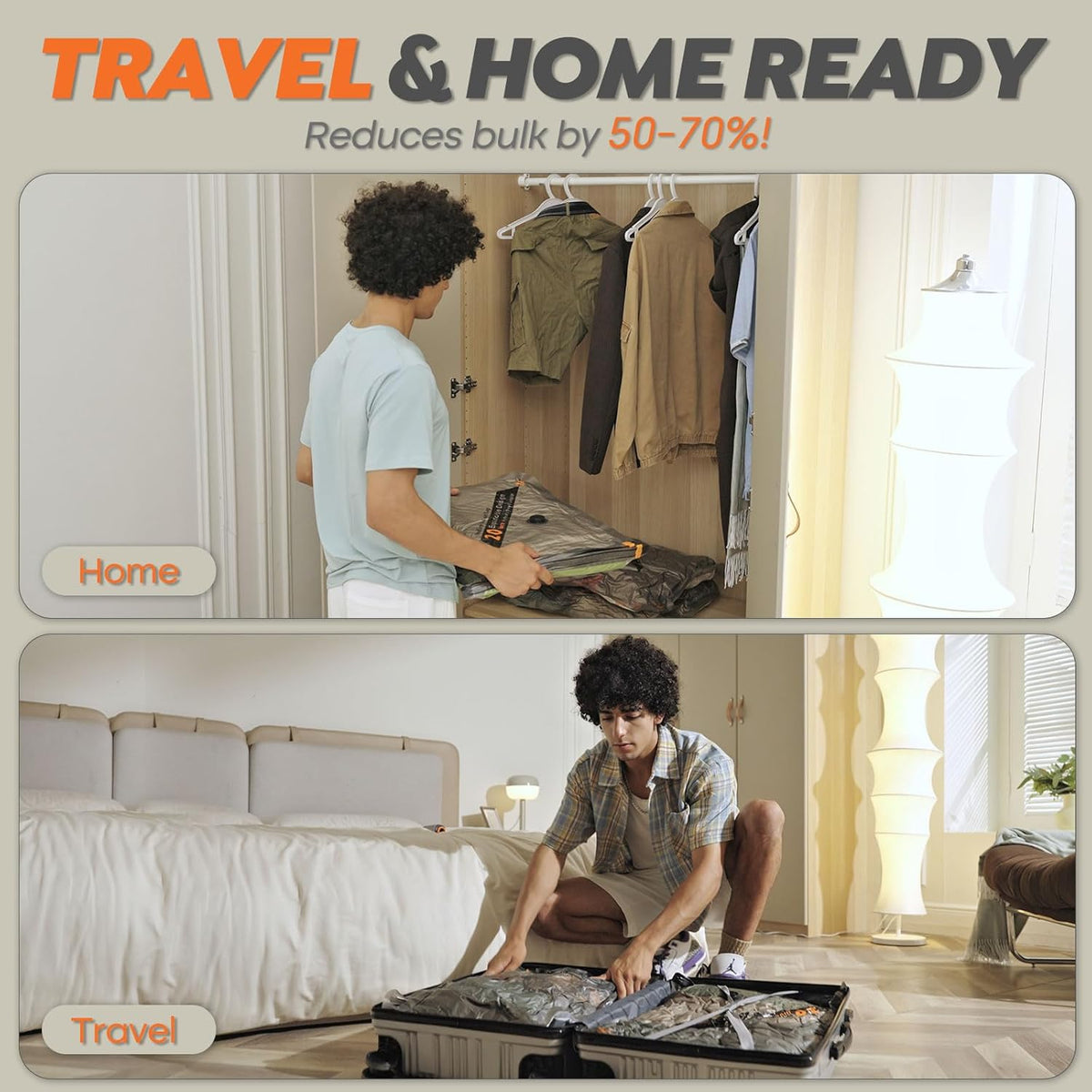 Vacbird Juego de bolsas de almacenamiento de viaje con bomba inalámbrica recargable, paquete de 20 bolsas portátiles ahorradoras de espacio para viajes y hogar, sello de embalaje de compresión al