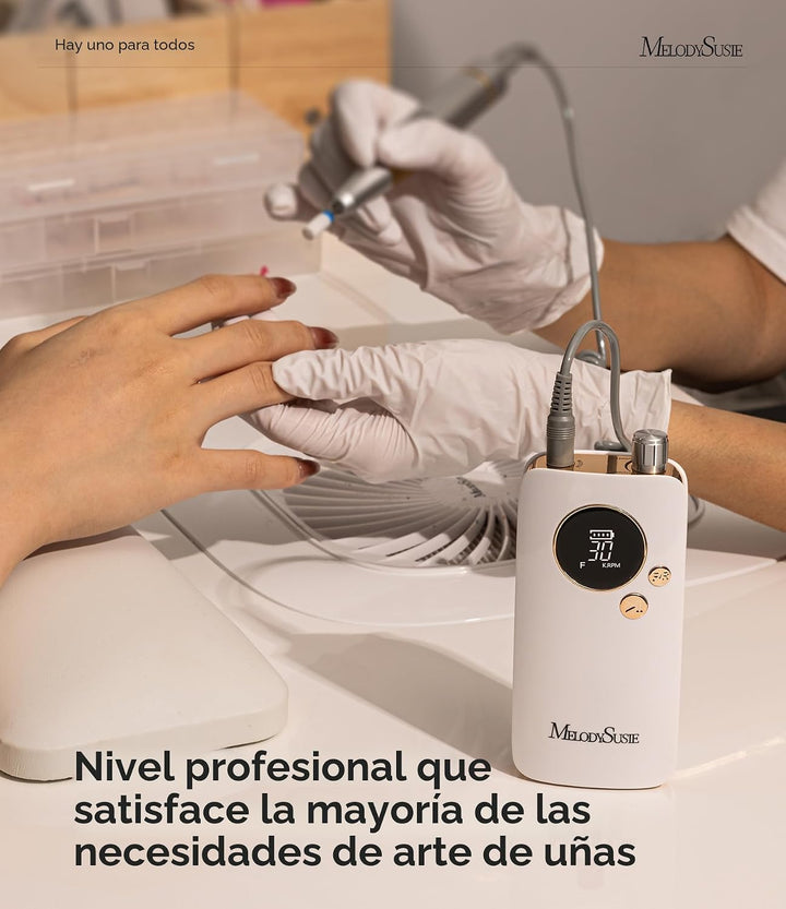 MelodySusie Taladro de uñas recargable con clip de nivel de entrada...