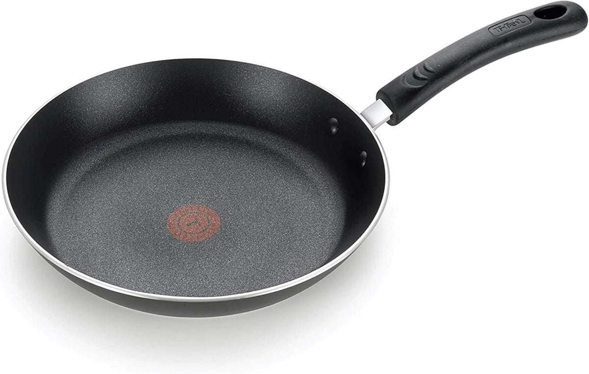 T-fal E93808 Sartén antiadherente profesional, Utensilios de cocina antiadherentes, Sartén de 12.5 pulgadas, Indicador de calor termo-spot, Negro