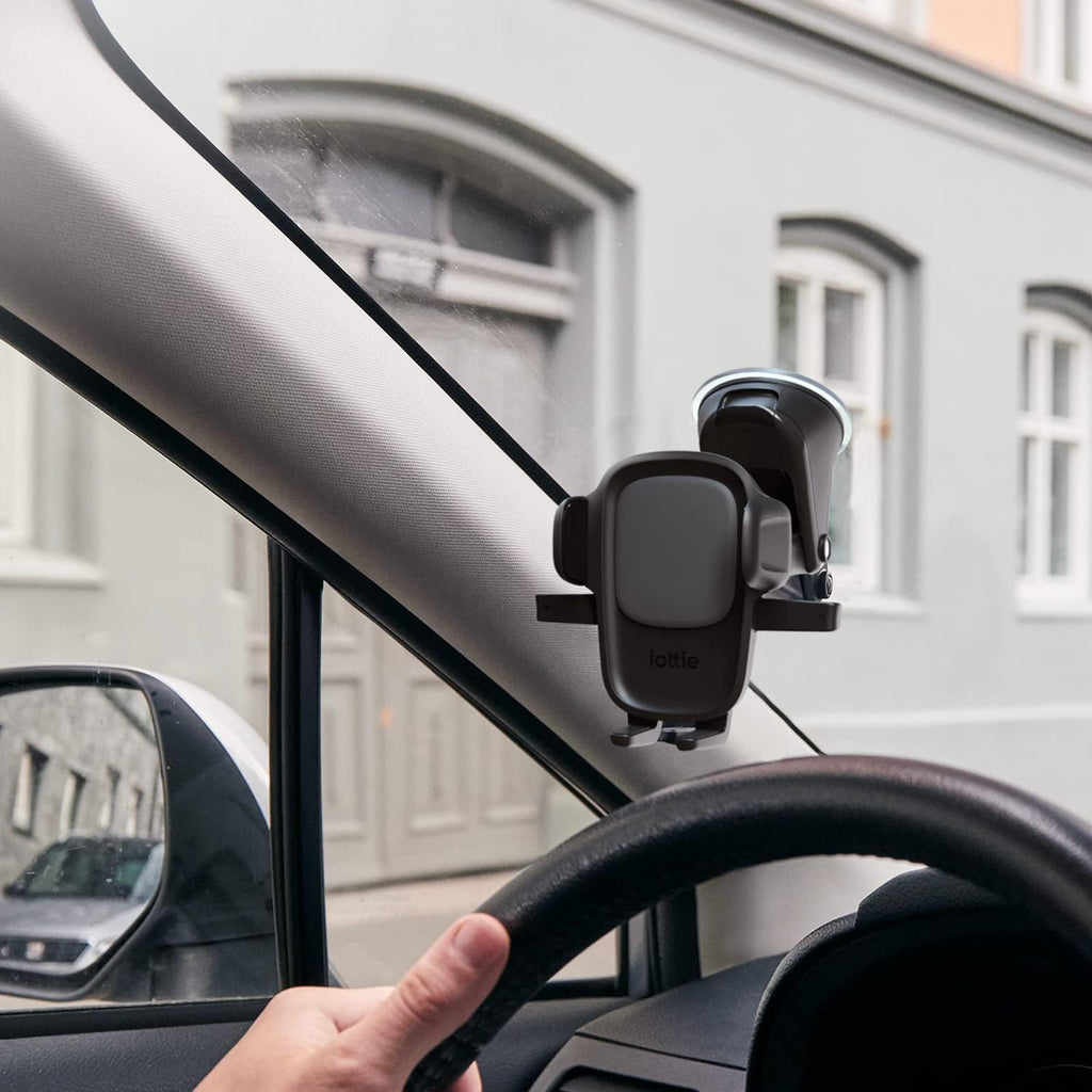 iOttie Easy One Touch Signature soporte de teléfono universal para tablero y parabrisas de auto, soporte de escritorio con base de ventosa y brazo telescópico para iPhone, Samsung, Google, más