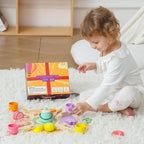 JAUNTY Tea Party Set Toy para Girl 3 4 5 Years Old, Wooden Pretend Play Kitchen Toy Food para 3 Year Old Little Girls , Great Educational 1st Birthday para 3-5 Toddler Girls Boys