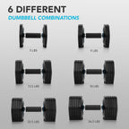 Juego de 2 mancuernas ajustables para entrenamiento de gimnasio en