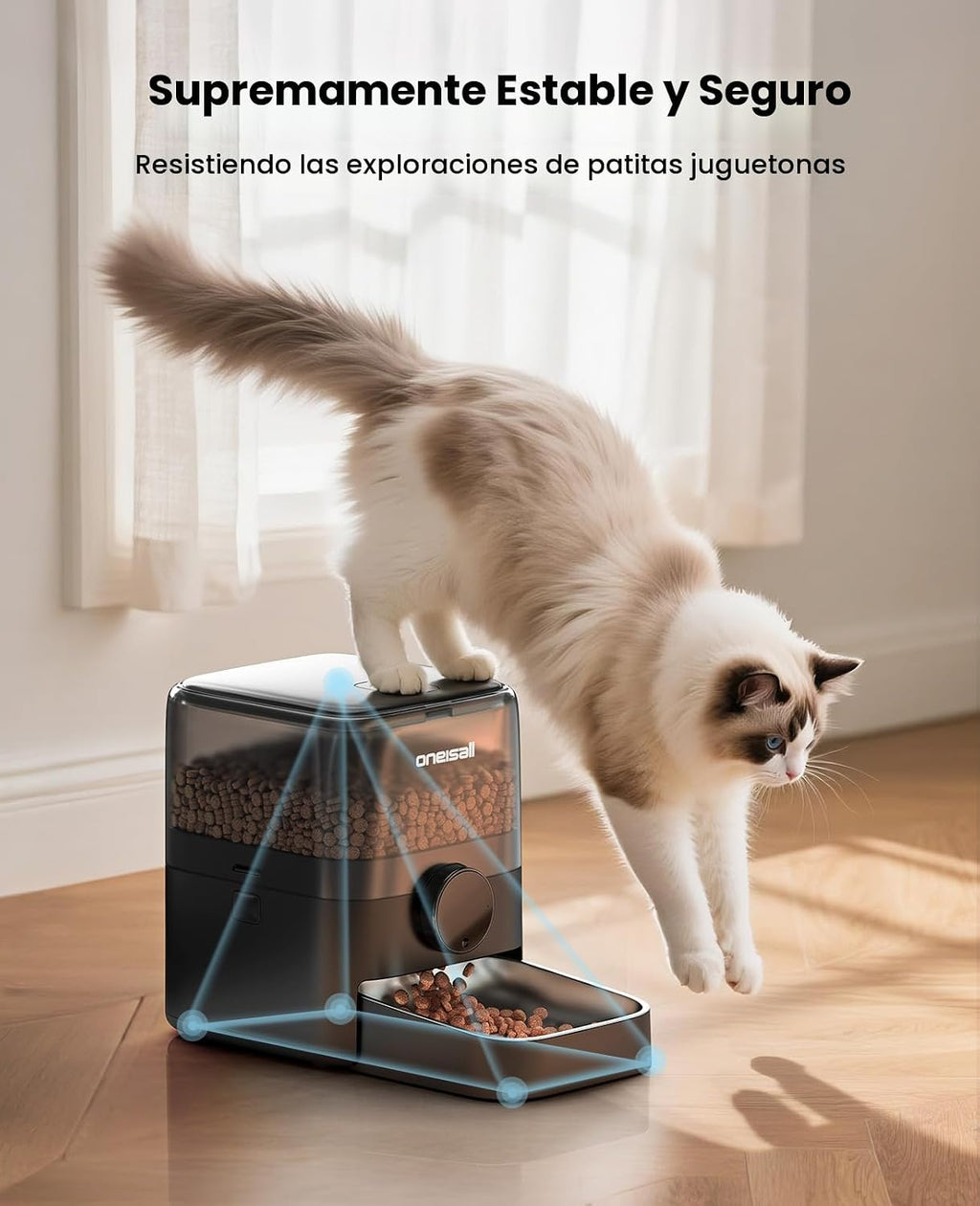 oneisall Comedero automático para gatos grandes y aperitivos, 12 tazas/3