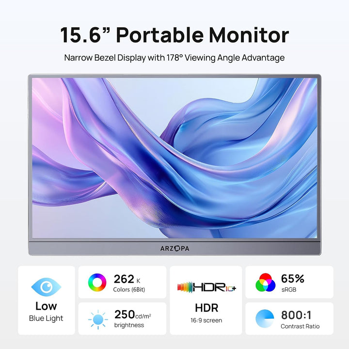 ARZOPA Monitor portátil de 15.6 pulgadas FHD 1080P \u2013 Monitor p...