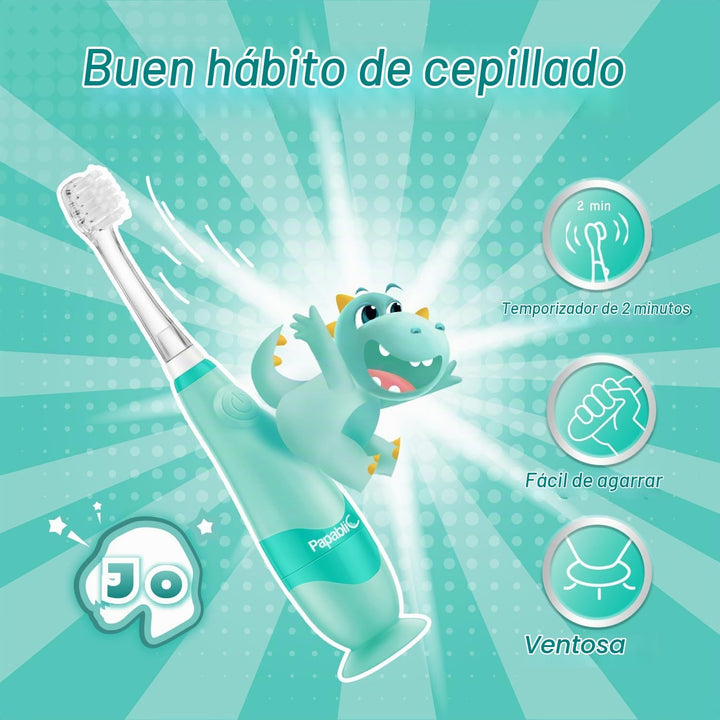 Papablic Cepillo de dientes eléctrico sónico para niños de 1 a 3 añ...