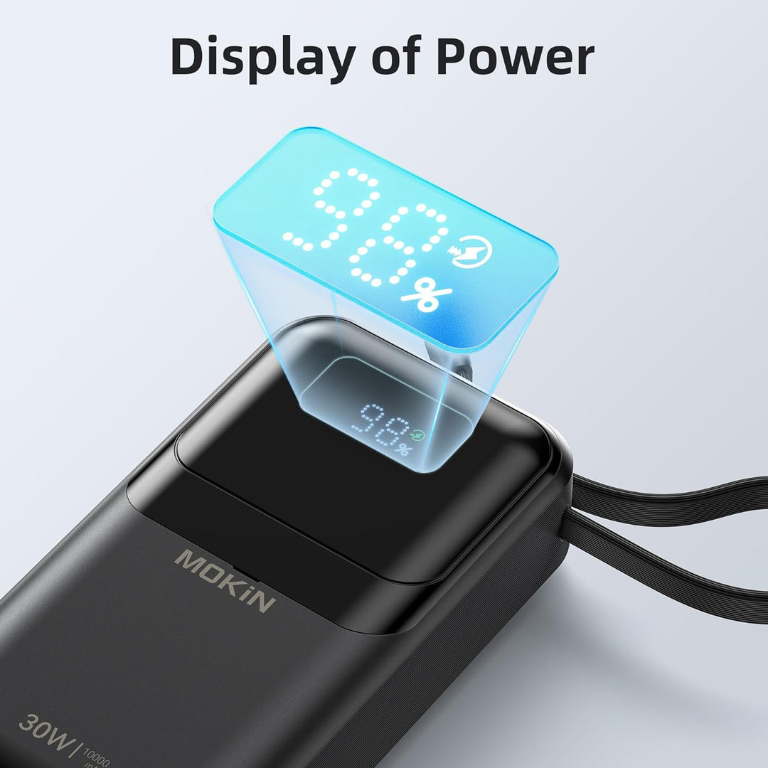MOKiN Cargador Portátil, 10000mAh 30W Power Bank Carga Rápida, Paqu...