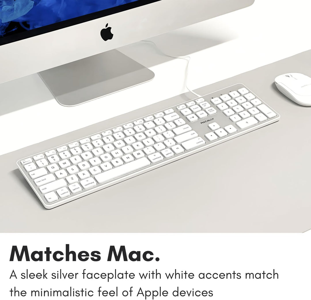 Teclado con luz LED Macally con cable para Mac | Teclado Apple comp...