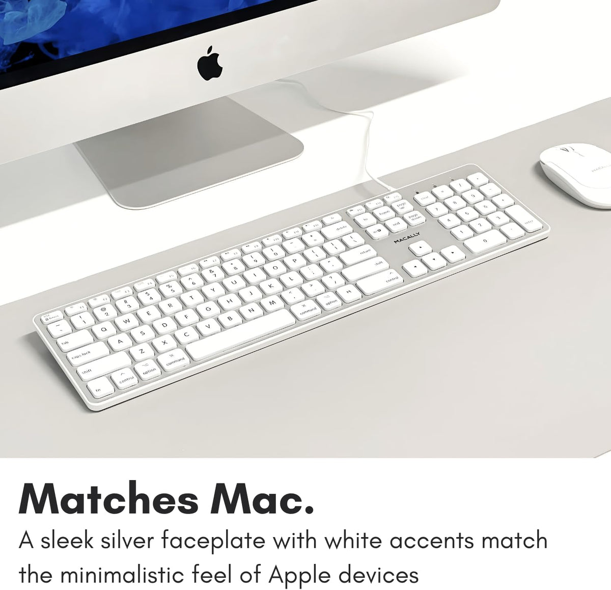 Teclado con luz LED Macally con cable para Mac | Teclado Apple comp...