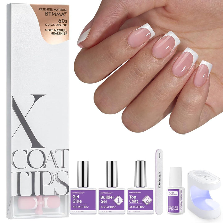 BTArtboxnails XCOATTIPS Kit de uñas de gel - Kit de uñas postizas c...