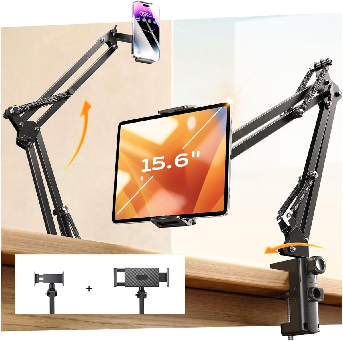 LISEN - Soporte para tablet y iPad, soporte de escritorio, brazo de