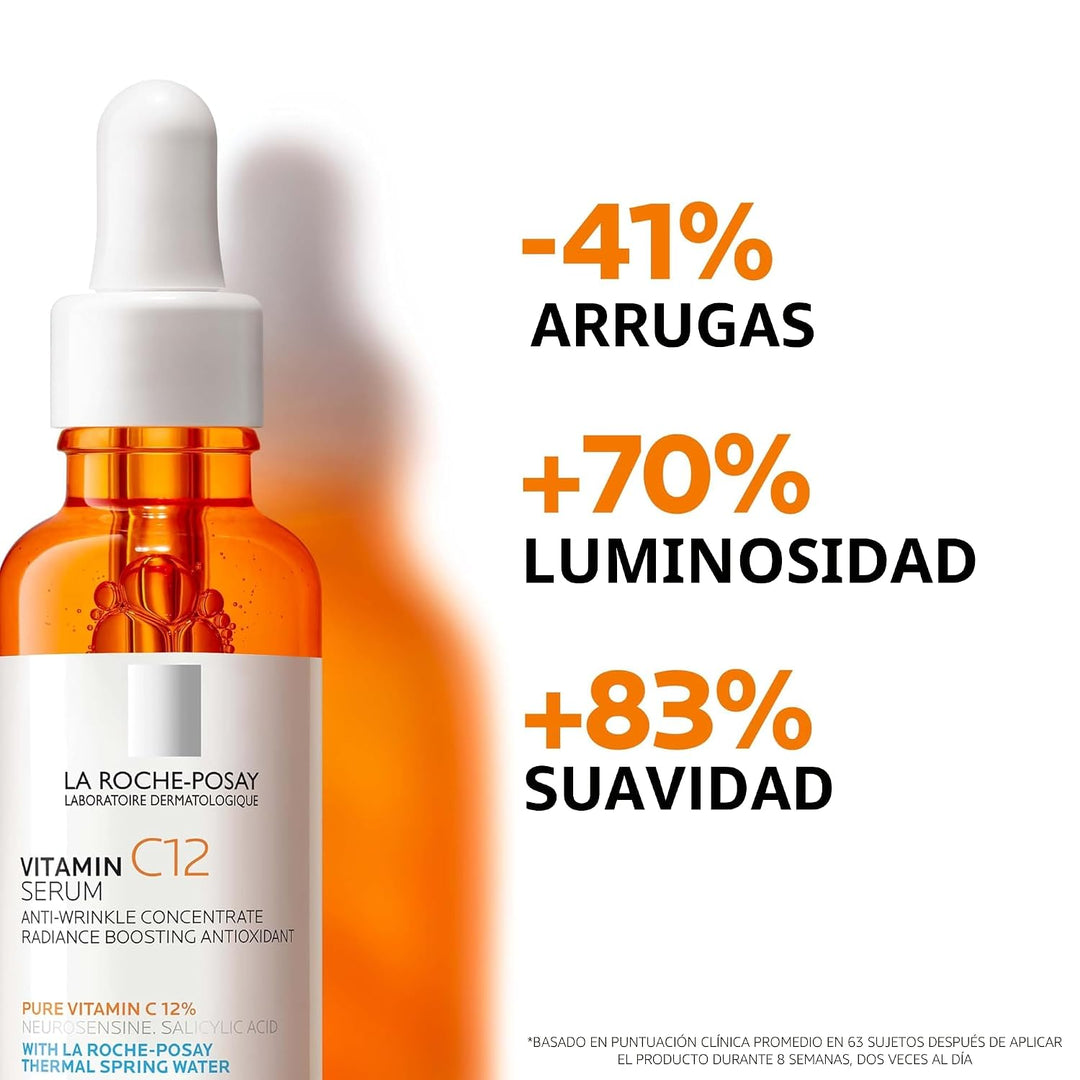La Roche-Posay Suero puro de Vitamina C al 12% para cara con ácido...
