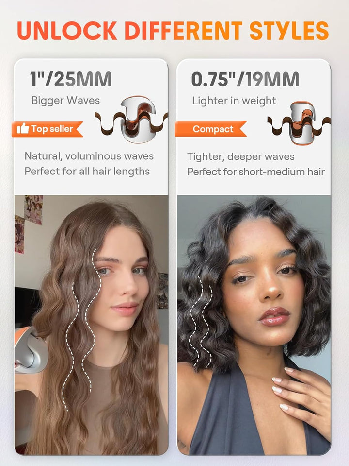 SHEGLAM 1.9 cm Ondulador Profundo para Cabello Corto, Herramienta d...