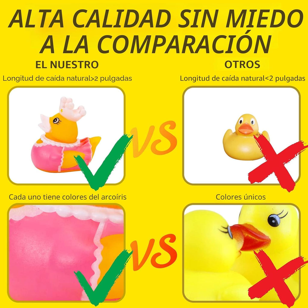 Paquete de 100 patos de goma a granel para niños, juguetes de baño y patos Jeep para patos, flotadores de pato para niños, accesorios para duchas de tiempo, regalos de fiesta de cumpleaños para bebé