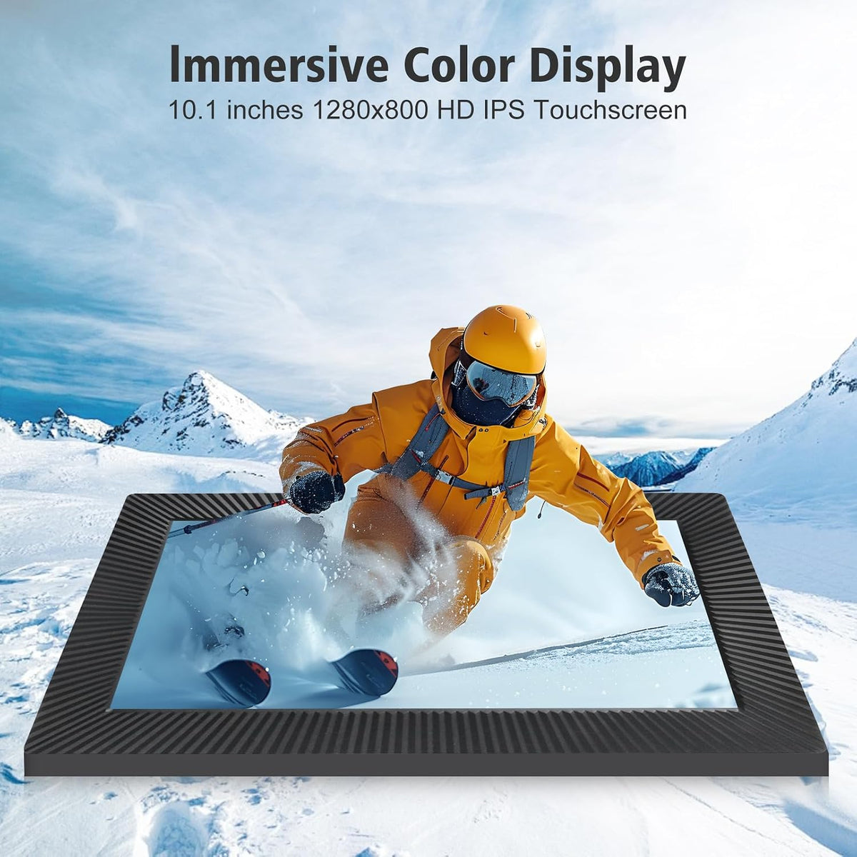 Frameo - Marco de fotos digital WiFi de 10.1 pulgadas con pantalla táctil HD IPS, resolución de 1280 x 800, almacena 30,000 fotos, sin tarifas mensuales, marco de fotos inteligente inalámbrico con