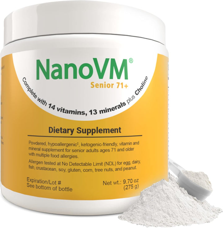 NanoVM Senior 71+, suplementos vitamínicos sin alérgenos, polvo mul...