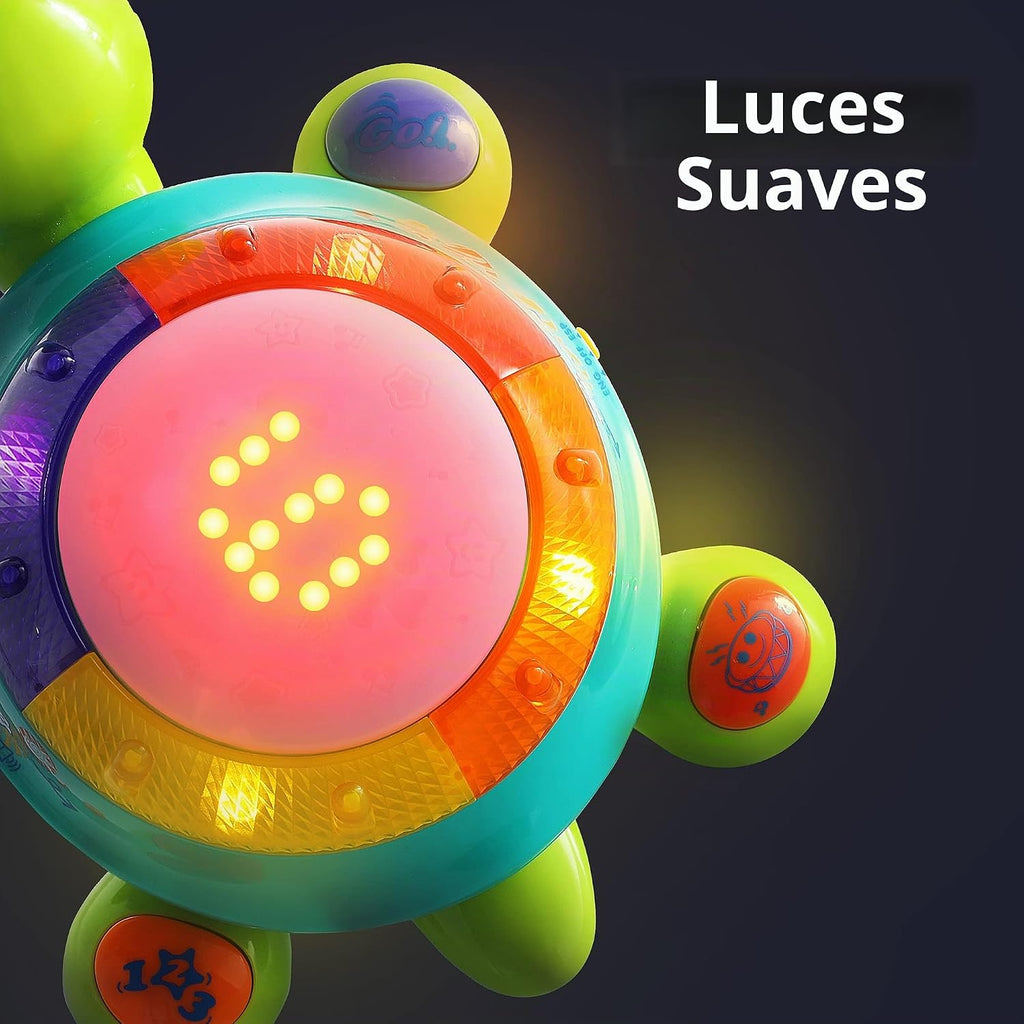 iPlay, iLearn Juguete Musical de Tortuga para gatear para bebé, Bilingüe en español e inglés