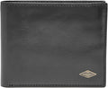 Fossil Ryan - Cartera de piel para hombre, con bloqueo RFID, plegable, con identificación abatible, color negro