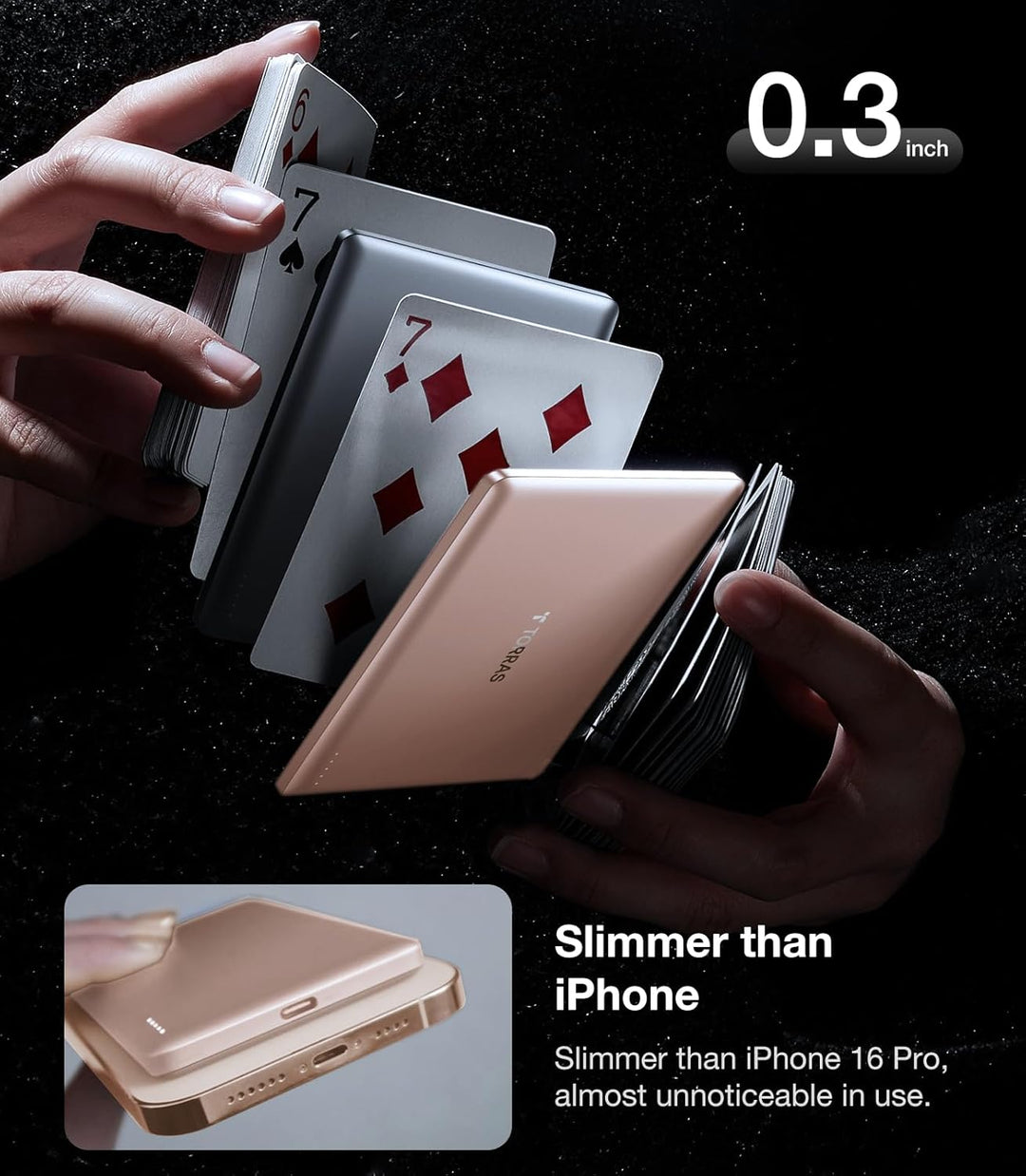 TORRAS MiniMag Power Bank, cargador portátil inalámbrico ultra delg...