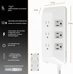 Regleta con protector contra sobretensiones GE, cable de extensión trenzado de 6 pies