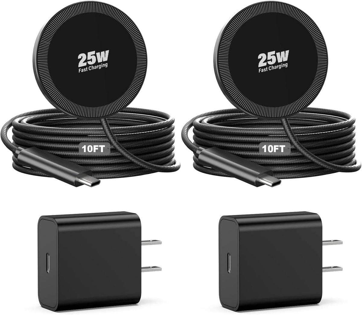 Cargador inalámbrico magnético de 25 W, almohadilla de carga rápida de 10 pies, carga inalámbrica para iPhone 17 16/AirPods3/2/Pro/para Galaxy S26 Ultra/Pixel 10 Series, cargador portátil para