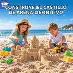 TOY Life Juego de arena de playa de dinosaurio de 22 piezas, 2 autos de