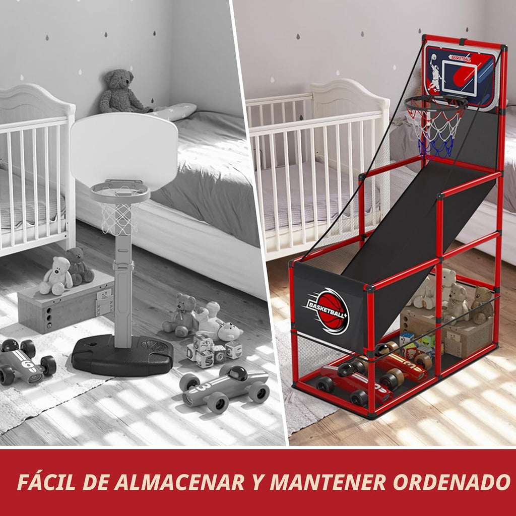Juego de Baloncesto Arcade para Interiores y Exteriores, Aro de Baloncesto para Niños