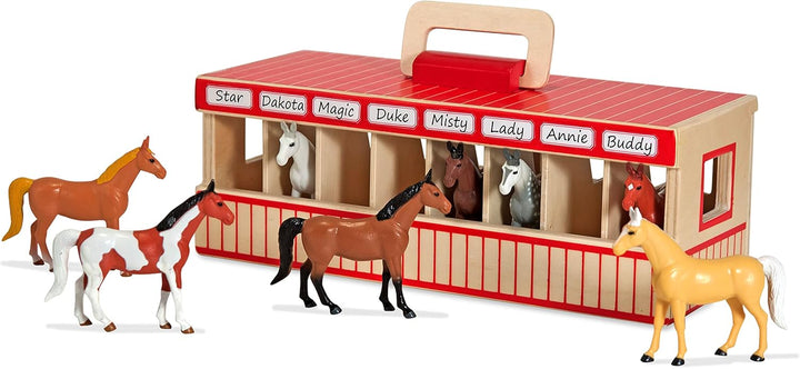 Establo de madera de juguete con 8 caballos, de Melissa &amp; Doug