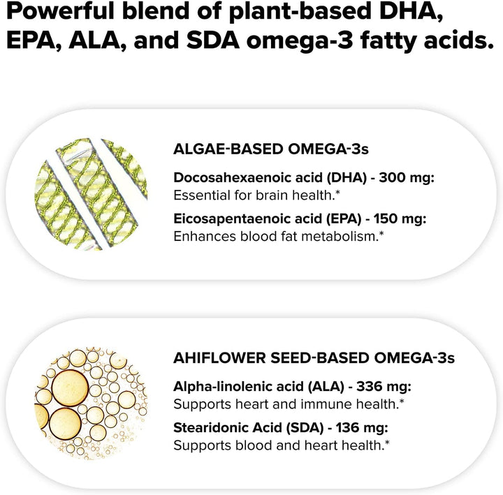 Complement Suplemento vegano Omega 3 - 960 mg de ácidos grasos omeg...
