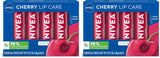 NIVEA Cherry Lip Care, paquete de bálsamo labial teñido de rubí con...