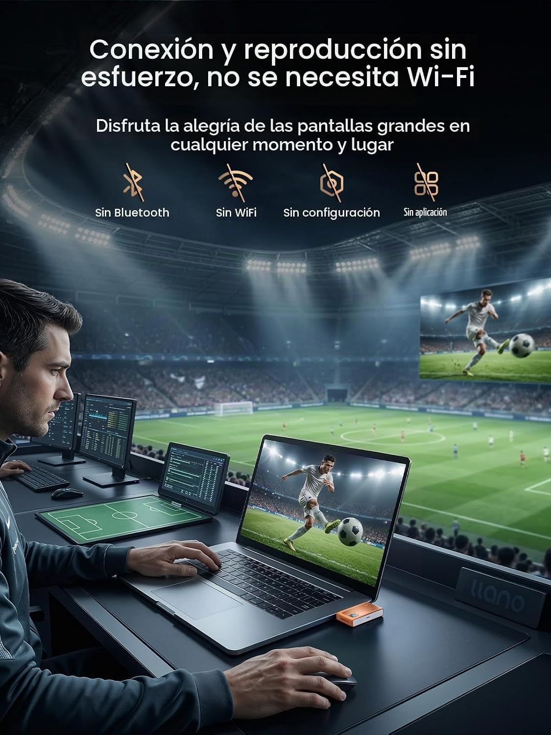 llano Transmisor y receptor HDMI inalámbrico S9 Pro USB-C, 328FT/100M