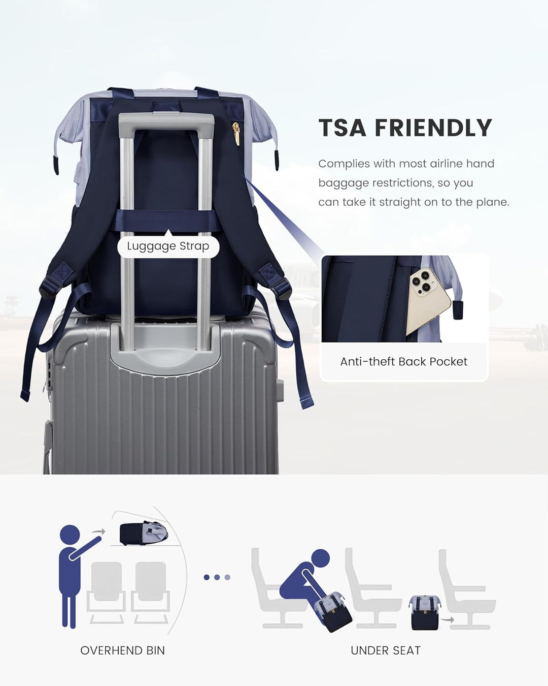 LOVEVOOK Mochila para laptop para mujer, mochila de trabajo convert...