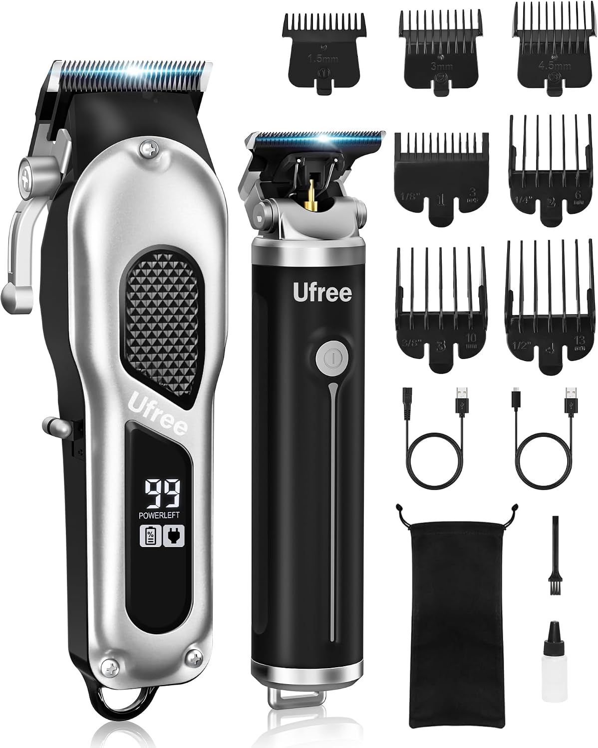 Ufree Cortapelos para hombres, juego de cortapelos y recortadoras p...